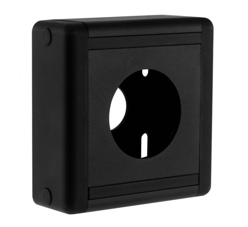 Boîtier applique alu & ABS noir pour bouton appel & signalisation infrarouge IRS38TL