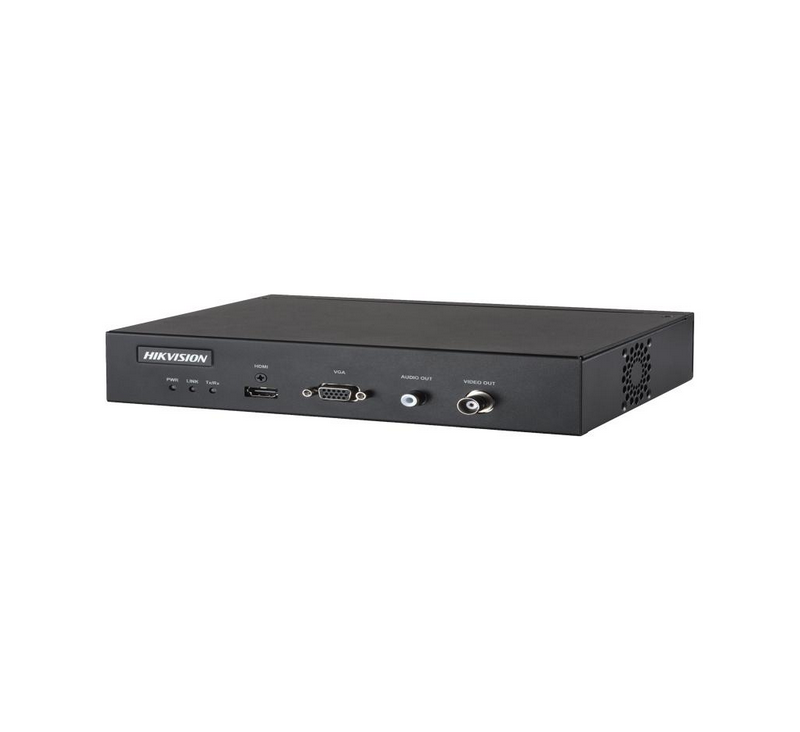 Decoder, supports Output: VGA/HDMI/BNC, Input: RJ45, HDMI support 3840*2160@30HZ, decoding 16-ch 1080P,16 division